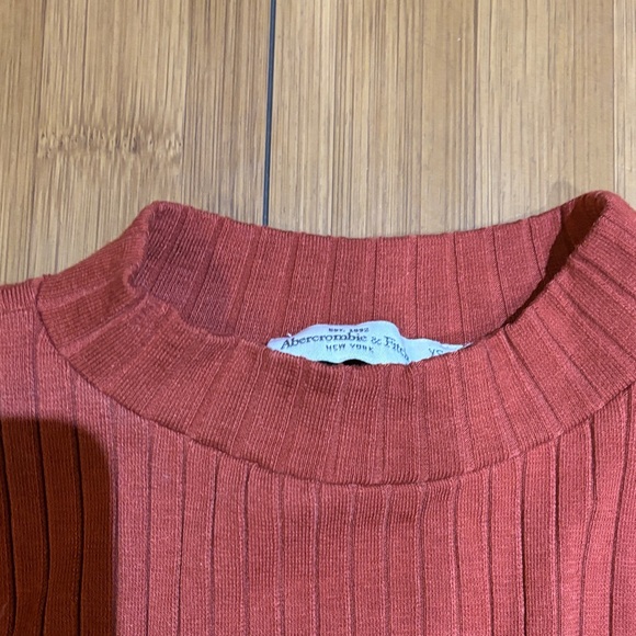 Abercrombie & Fitch Sleeveless Ribbed Midi Dress in Rust - Picture 3 of 4